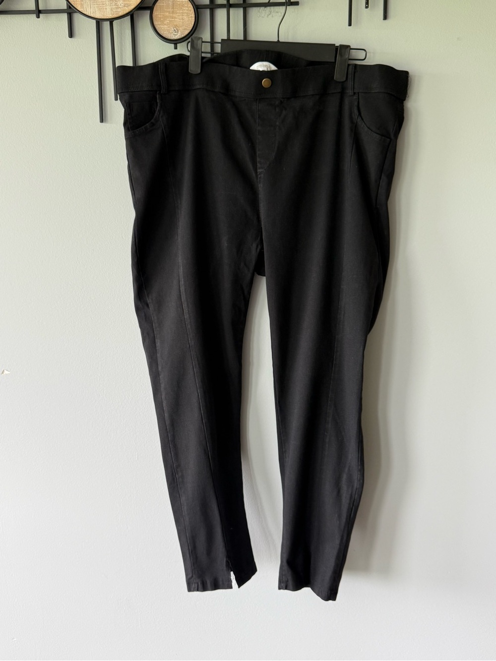 Amaryllis Black Pants with Gold Button